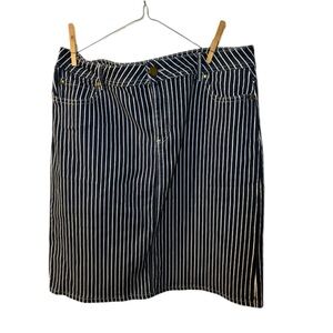 Est. 1946 Denim Striped Blue and White Skirt Women's Size 12 Cotton Blend